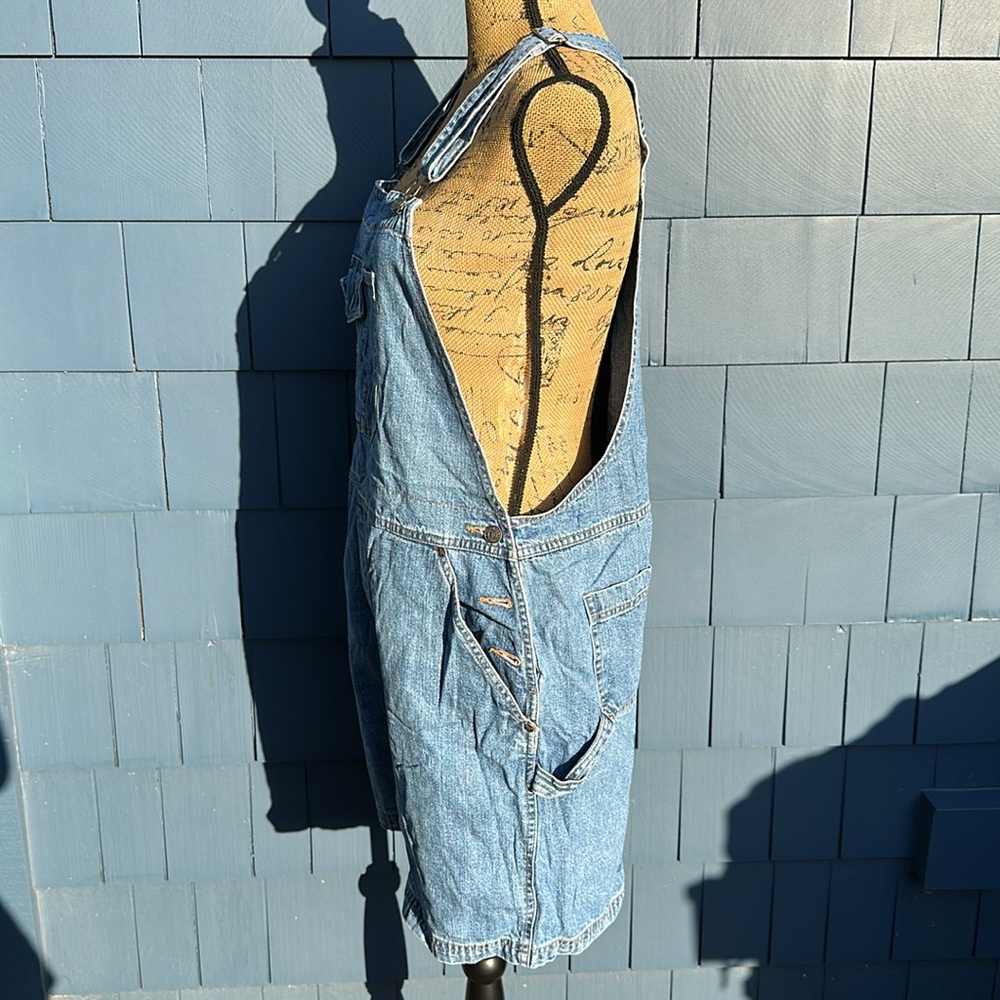 Cherokee blue denim shirt overalls XL NWOT cute boho - Picture 6 of 8